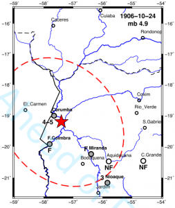 Figura 1. Mapa macrossísmico de 1906-outubro-24.